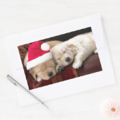 Puppy Kerstmis Rechthoekige Sticker (Envelop)