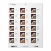 Puppy kerstretour-labels etiket (Full Sheet)