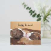 Puppy kiss briefkaart (Staand voorkant)