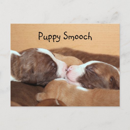 Puppy kiss briefkaart (Voorkant)