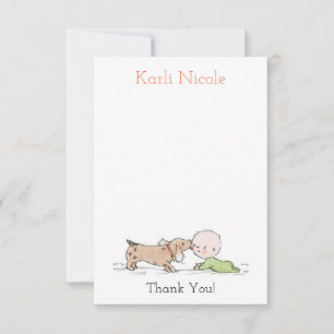 Puppy Kisses Baby shower Dank je kaarten