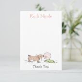 Puppy Kisses Baby shower Dank je kaarten (Staand voorkant)