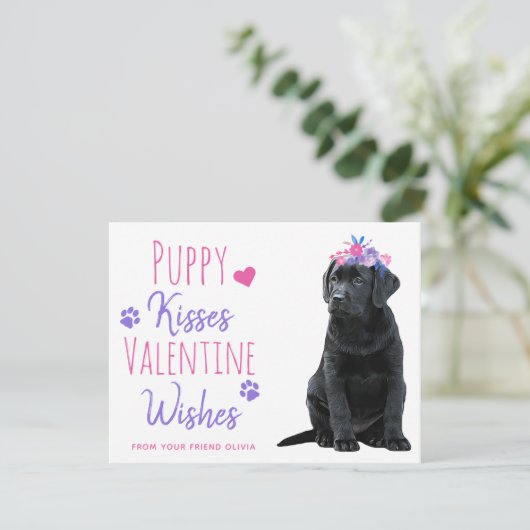 Puppy Kisses Classroom Kinder Valentijnsdag Feestdagenkaart (Staand voorkant)