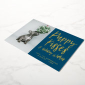 Puppy Kisses Paw Print Foto Folie Holiday Kaart (Gedraaid)