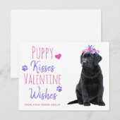 Puppy Kisses Valentijn Wishes Kinder Valentijnsdag Feestdagenkaart (Voorkant / Achterkant)