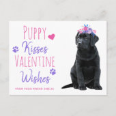 Puppy Kisses Valentijn Wishes Kinder Valentijnsdag Feestdagenkaart (Voorkant)