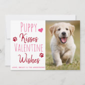 Puppy Kisses Valentijn Wishes Puppy Dog Foto Feestdagenkaart (Voorkant)