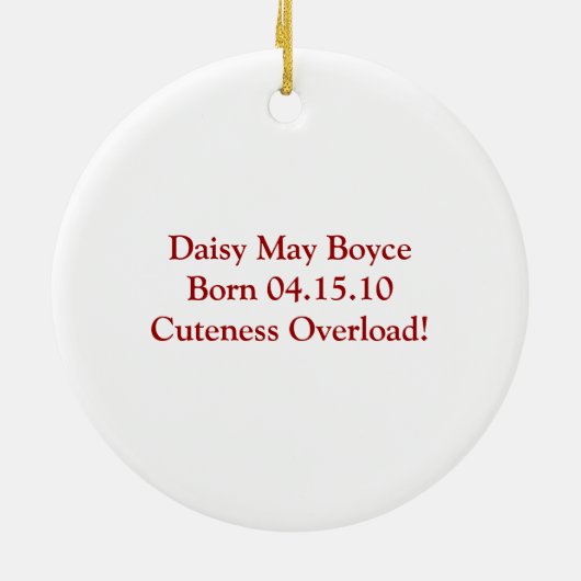 Puppy Kitten eerste kerstrode groene Holly Berries Keramisch Ornament (Achterkant)