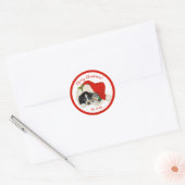 Puppy & Kitten Merry-kerstkaartjes Ronde Sticker (Envelop)