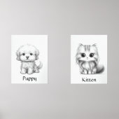 Puppy, kittenkwekerij muurkunst sets (Voorkant)