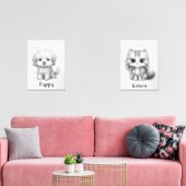 Puppy, kittenkwekerij muurkunst sets (Woonkamer)