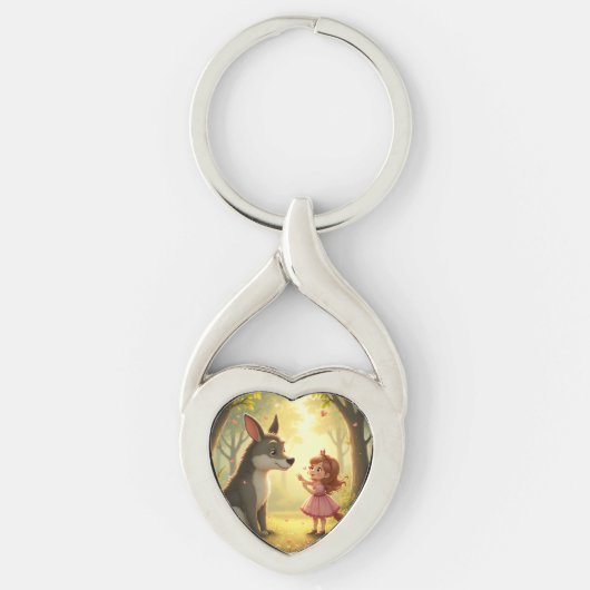 Puppy, klein meisje, sprookje sleutelhanger (Voorkant)