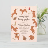 Puppy Kusjes en Baby Giggles Baby shower Kaart (Staand voorkant)