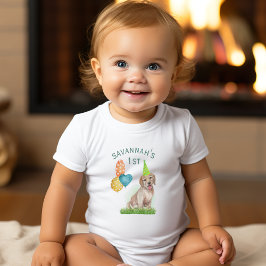 Puppy Labrador Verjaardagsmeisje eerst gepersonali Romper