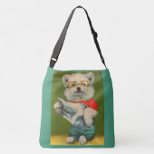 puppy leest krant crossbody tas (Achterkant)