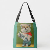 puppy leest krant crossbody tas (Voorkant)