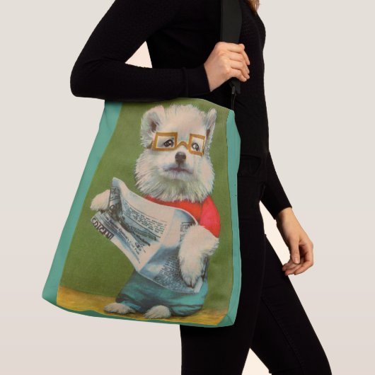 puppy leest krant crossbody tas (Dichtbij)