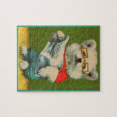 puppy leest krant legpuzzel (Horizontaal)