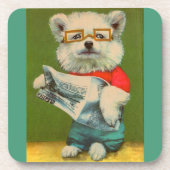 puppy leest krantenkrant bier onderzetter (Voorkant)