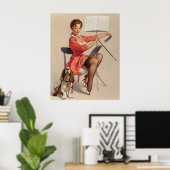 Puppy Leren Een Song Pin Up Poster (Thuiskantoor)