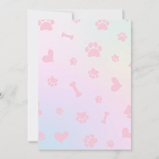 Puppy Lets Pawty Verjaardagsfeestje Meisje 3e Verj Kaart (Achterkant)