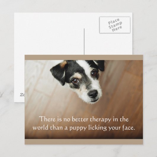 Puppy Lick Therapy Dog Briefkaart (Voorkant / Achterkant)