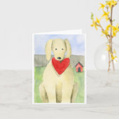 Puppy Liefde - Briefkaart (Gele Bloem)