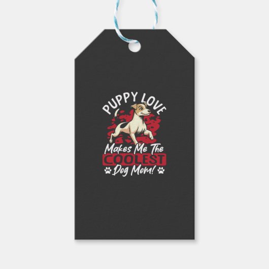 Puppy Liefde de Coolste Hond Moeder! Mijn Moeder I Cadeaulabel (Voorkant)