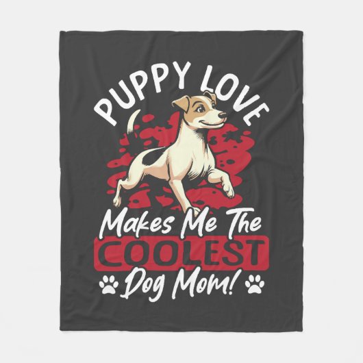 Puppy Liefde de Coolste Hond Moeder! Mijn Moeder I Fleece Deken (Voorkant)