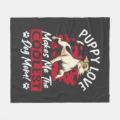 Puppy Liefde de Coolste Hond Moeder! Mijn Moeder I Fleece Deken (Voorkant (Horizontaal))