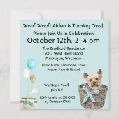 Puppy Liefde Gepersonaliseerd Verjaardagsuitnodigi Kaart (Achterkant)