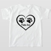 Puppy Liefde hart met pootafdrukken T-shirt (Laag Achter)