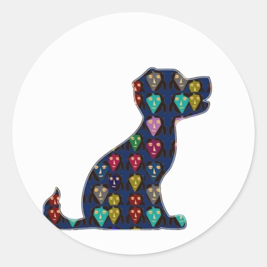 PUPPY LIEFDE hond huisdier NVN96 NavinJOSHI FUN Ronde Sticker (Voorkant)