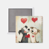 Puppy Liefde, hond valentijn, Magneet (Voorkant / Achterkant)