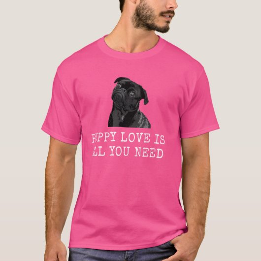 Puppy liefde is alles wat je nodig hebt grappige h t-shirt (Voorkant)