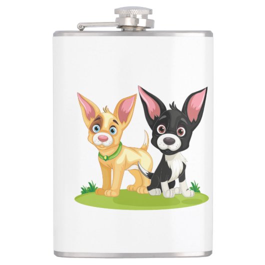 Puppy liefde is de beste liefde heupfles (Voorkant)