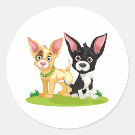 Puppy liefde is de beste liefde ronde sticker