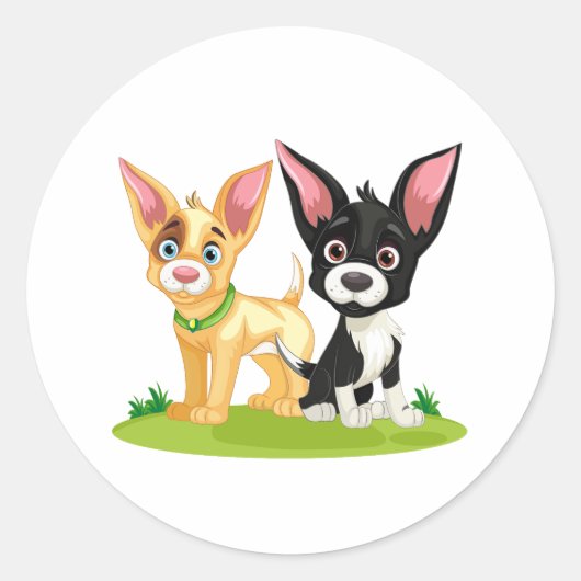 Puppy liefde is de beste liefde ronde sticker (Voorkant)