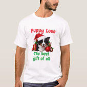 Puppy Liefde Kerst Schattig Dog T-shirt (Voorkant)