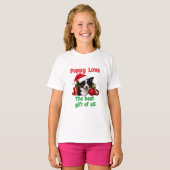 Puppy Liefde Kerst Schattig Dog T-shirt (Voorkant volledig)