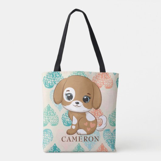 Puppy liefde lief klein puppy Canvas tas (Achterkant)