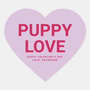 Puppy liefde schattig leuk Valentijnsdag gesprek Hart Sticker