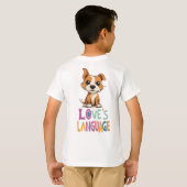 Puppy Liefde: Schattigee Cartoon Canine ontwerp T-shirt (Achterkant volledig)