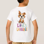 Puppy Liefde: Schattigee Cartoon Canine ontwerp T-shirt (Achterkant)