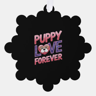 Puppy liefde voor altijd hond ornament kaart