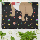 Puppy liefde voor de Feestdagen: Schattigee keuken Theedoek (Gevouwen)