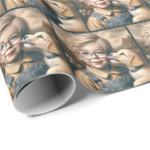 Puppy likken jongen's gezicht cadeaupapier (Rol Hoek)