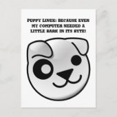 Puppy Linux-logboek blaft in zijn byte Briefkaart (Voorkant)
