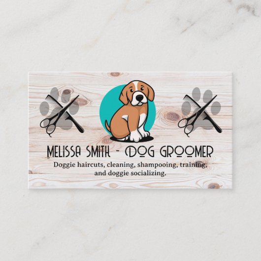 Puppy Logo | Schaar Comb | Groomer Visitekaartje (Voorkant)