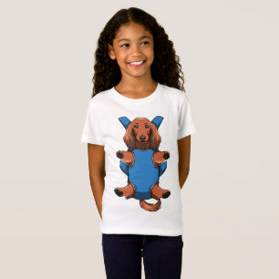 Puppy Long Hazard Dachshund Carrier T-shirt Kinder